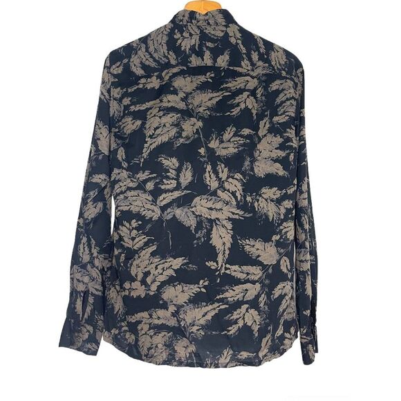ALLSAINTS Mens Birch Long Sleeve Shirt Printed Viscose Button Up Shirt Sz:XS - Picture 2 of 3